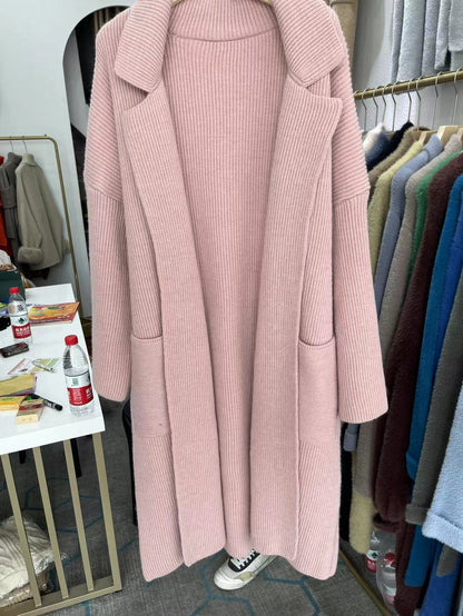 Luxury Vintage Plus Sizes Long Knitted Overcoats