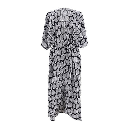 Summer Sun-proof Leaf Print Bikini Cover Ups