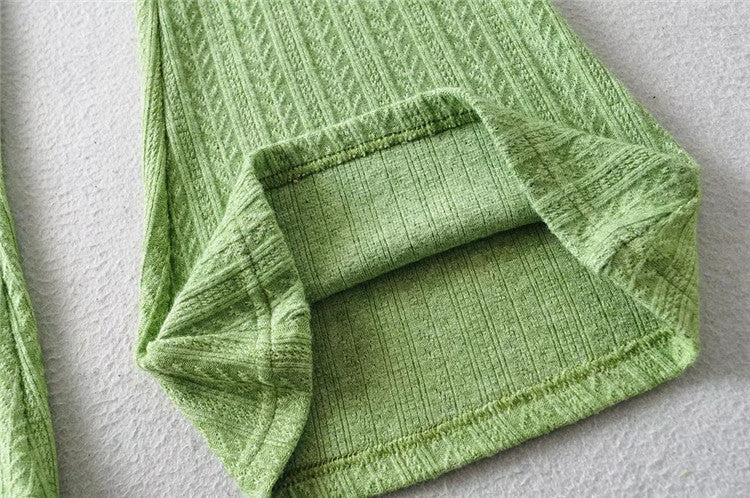 Sexy Designed Knitting Tops and High Waist Trumpet Pants