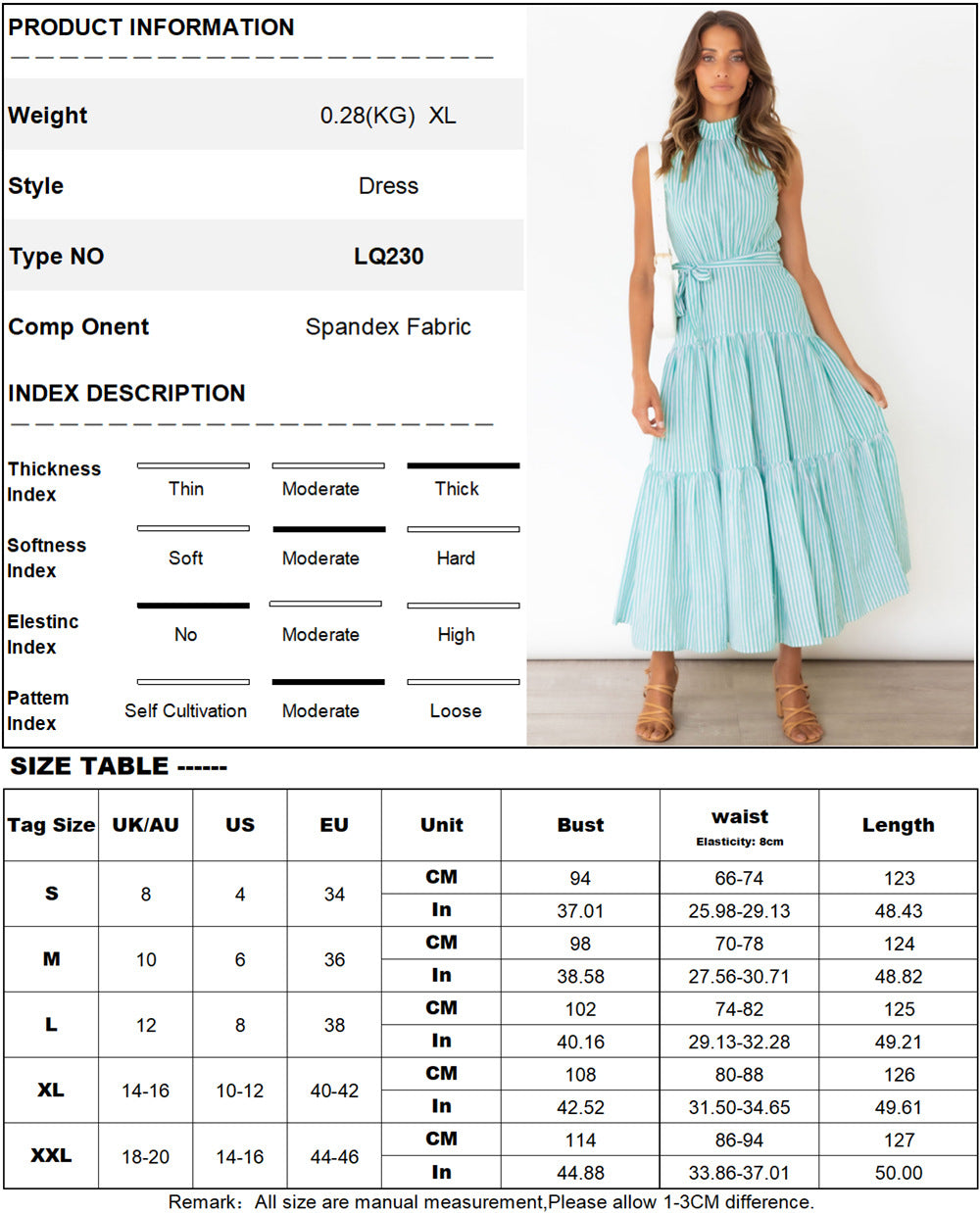 Summer Striped Summer Long Maxi Dresses