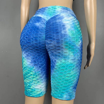 Women Dyed Sports Yoga Five Cents Pants