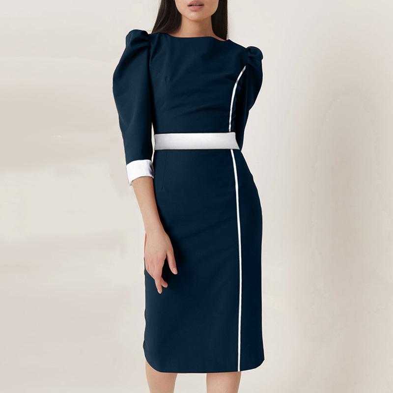 Sexy Round Neck OL Style Fashion Dresses-STYLEGOING