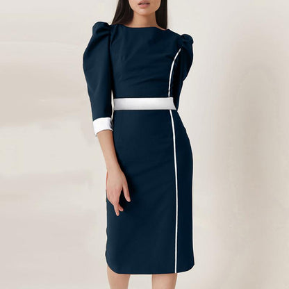 Sexy Round Neck OL Style Fashion Dresses-STYLEGOING
