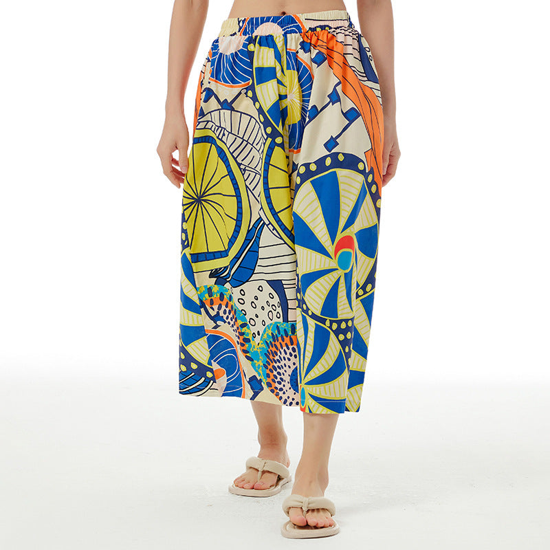 Designed Summer Plus Sizes Cropped Pants