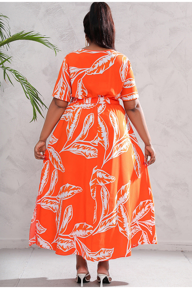 Women Floral Print Plus Sizes Dresses