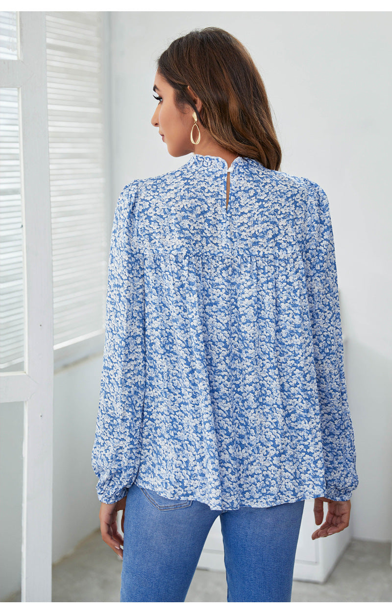 Casual Long Sleeves Spring Top Blouses for Women