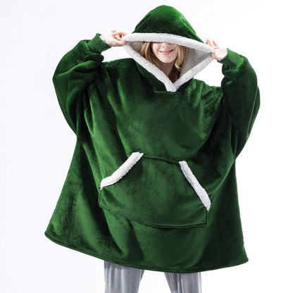 Wearable Fleece Hoodies Sleepwear for Watching TV
