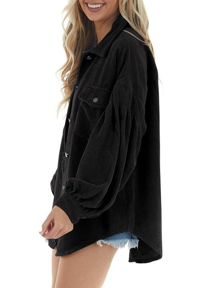 Casual Corduroy Long Sleeves Fall Shirts