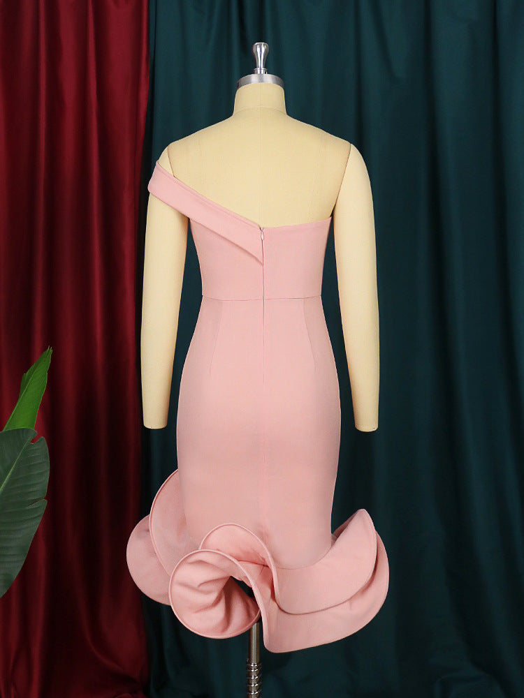 Sexy One Shoulder Mermaid Evening Party Dresses