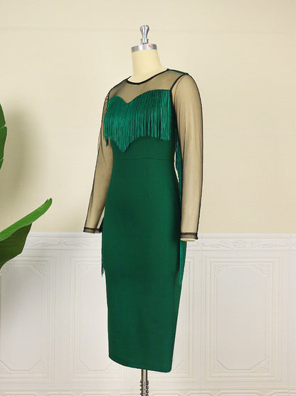 Sexy See Through Green Tight Women Party Dresses