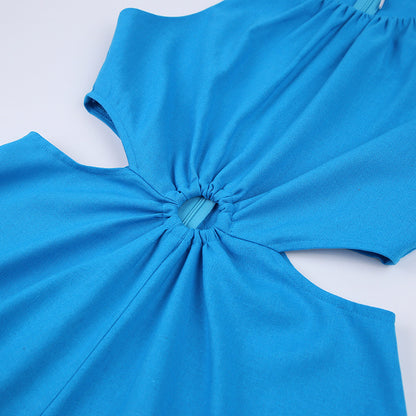 Sexy Summer Halter Waist Baring Short Rompers