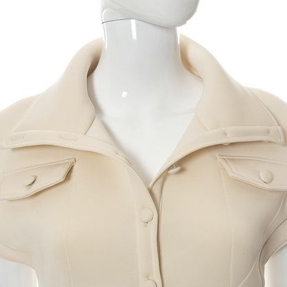 Designed Stand Collar Short Women Top Coat