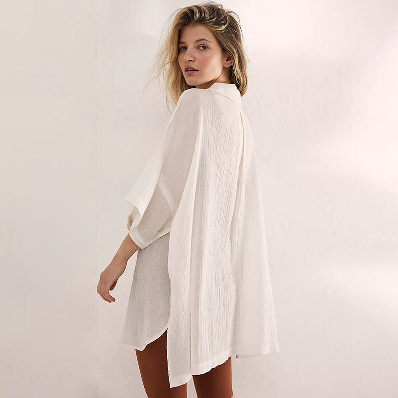 Summer Women Cotton Holiday Bikini Shirts