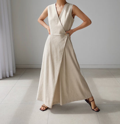 Women High Waist Casual Sleeveless Jumpsuits-STYLEGOING