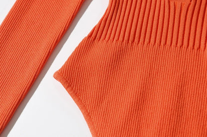 Women Slim Waist Long Sleeves Knitting Basic Romper Shirts