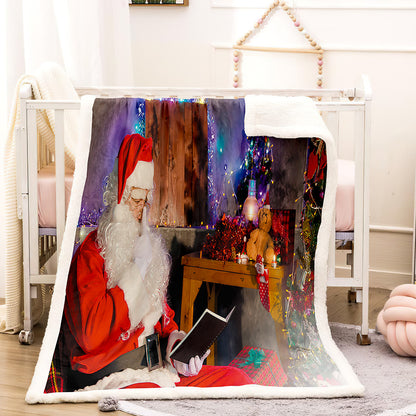 3D Christmas Desgin Sherpa Fleece Warm Blankets