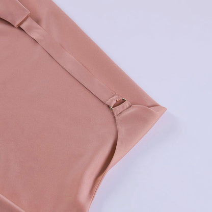 Sexy Halter Backless Satin Women Mini Dresses