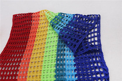 Colorful Knitting Crochet Tassels Swimwear Cover Ups for Women