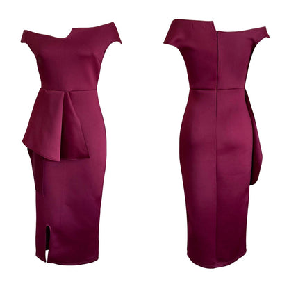 Fashion High Waist Plus Sizes Midi Party Dresses