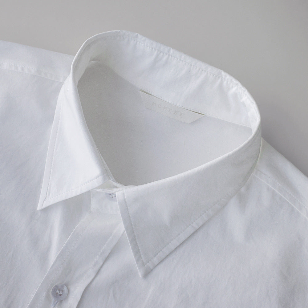 Casual Cotton White Midi Length Women Long Sleeves Shirts