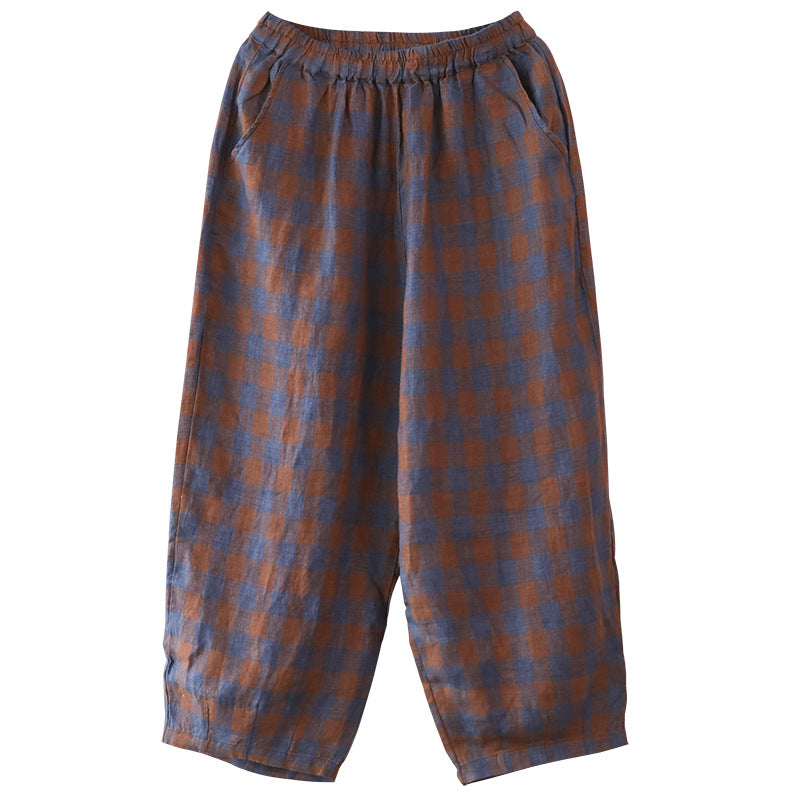 Casual Comfort Elastic Waist Linen Harem Pants