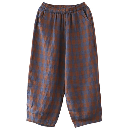 Casual Comfort Elastic Waist Linen Harem Pants