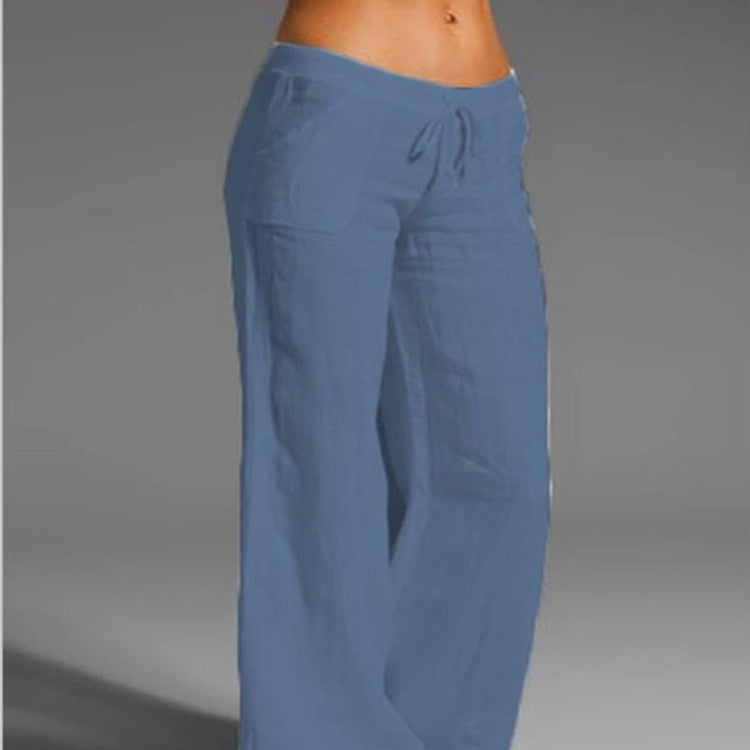 Casual Linen High Waist Women Pants