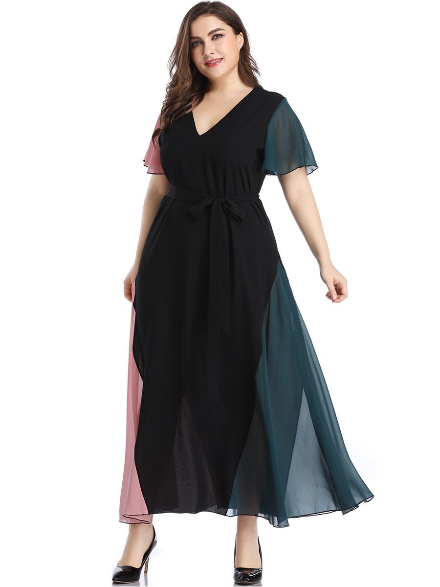 Plus Sizes Fashion Chiffon Women Long Maxi Dresses-STYLEGOING