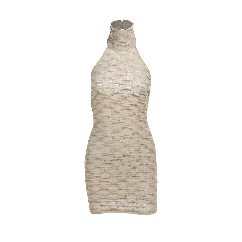 Sexy High Neck Backless Sheath Dresses