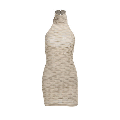 Sexy High Neck Backless Sheath Dresses
