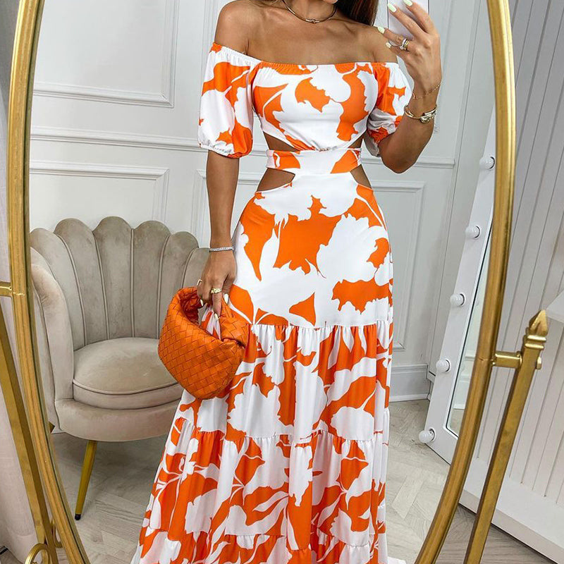 Sexy Off The Shoulder High Waist Summer Maxi Dresses