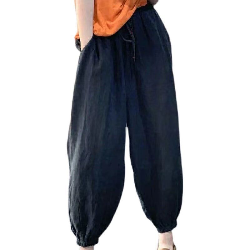 Vintage Linen Plus Sizes Women Harem Pants