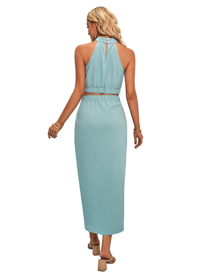 Sexy Halter Sleeves Top & Skirts Suits for Women