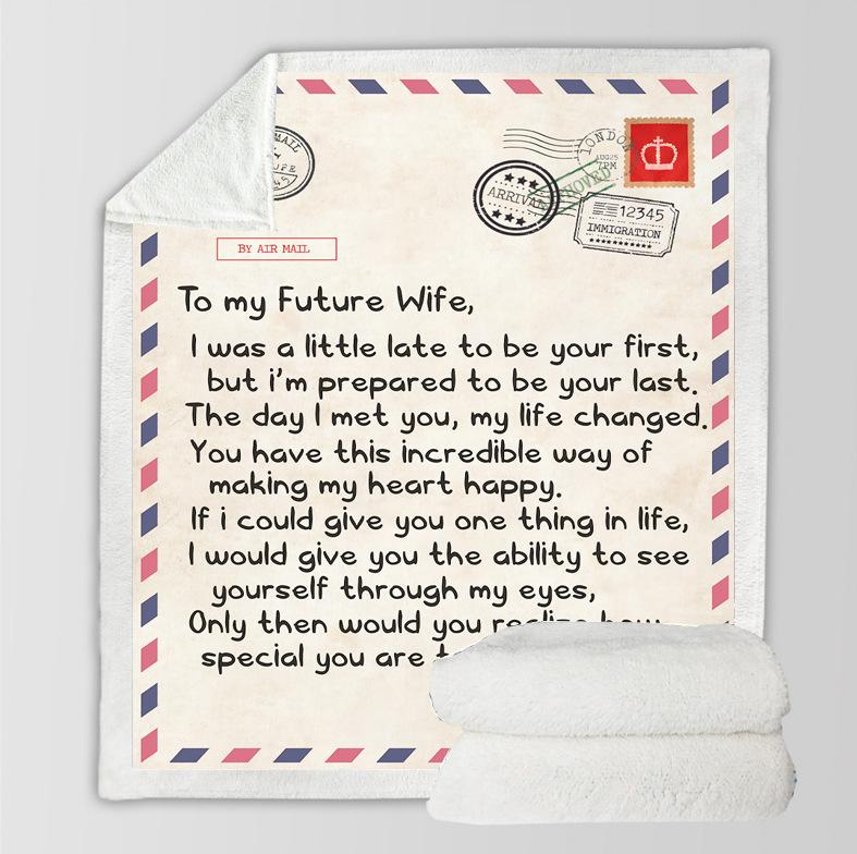 To Your Loved Envelope Style Sherpa Blanket-Mom to Son-50*60(inch)-Free Shipping at meselling99