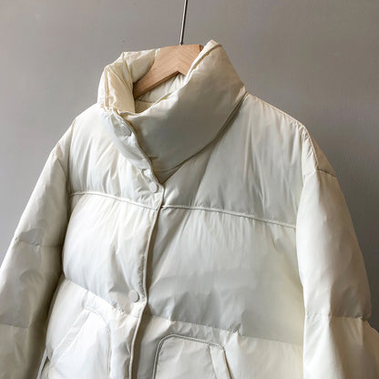 Winter Stand Collar Warm Cotton Short Coats for Women