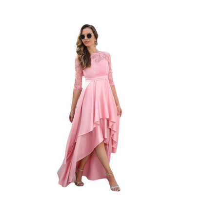 Elegant Lace Party Dresses with Brush Tail