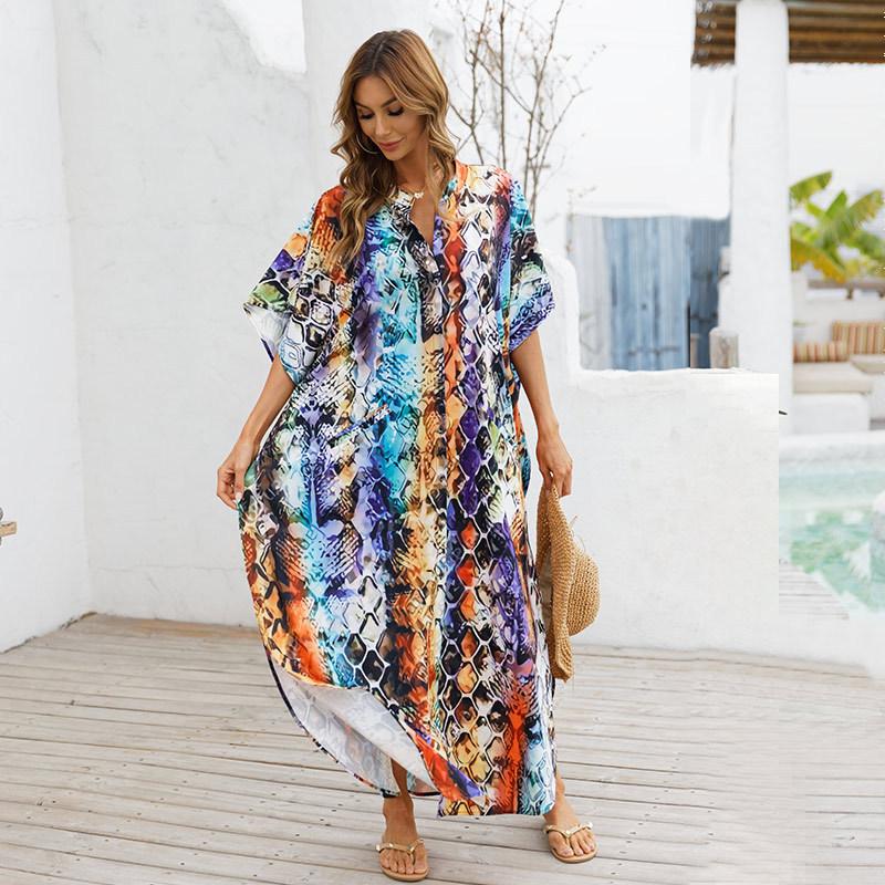 Women Summer Beach Loose Holiday Dresses-STYLEGOING