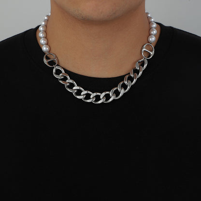 Fashion Hip Top Style Pearl Necklace for Men