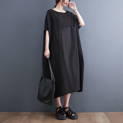 Summer Black Shirts Long Dresses