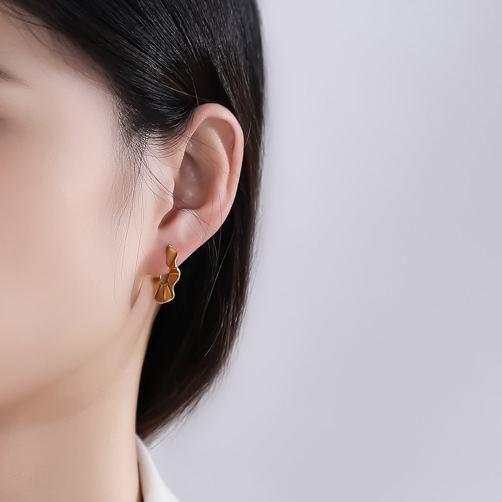Fashion C Shape Sterling Silver Earrings for Women