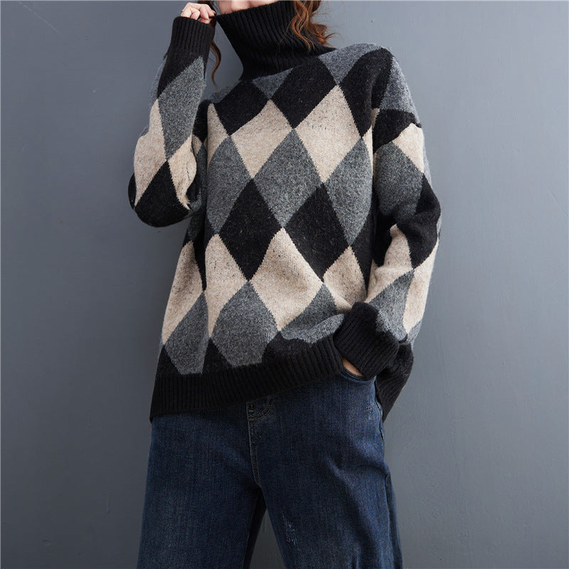Casual Turtleneck Plus Sizes Women Sweaters