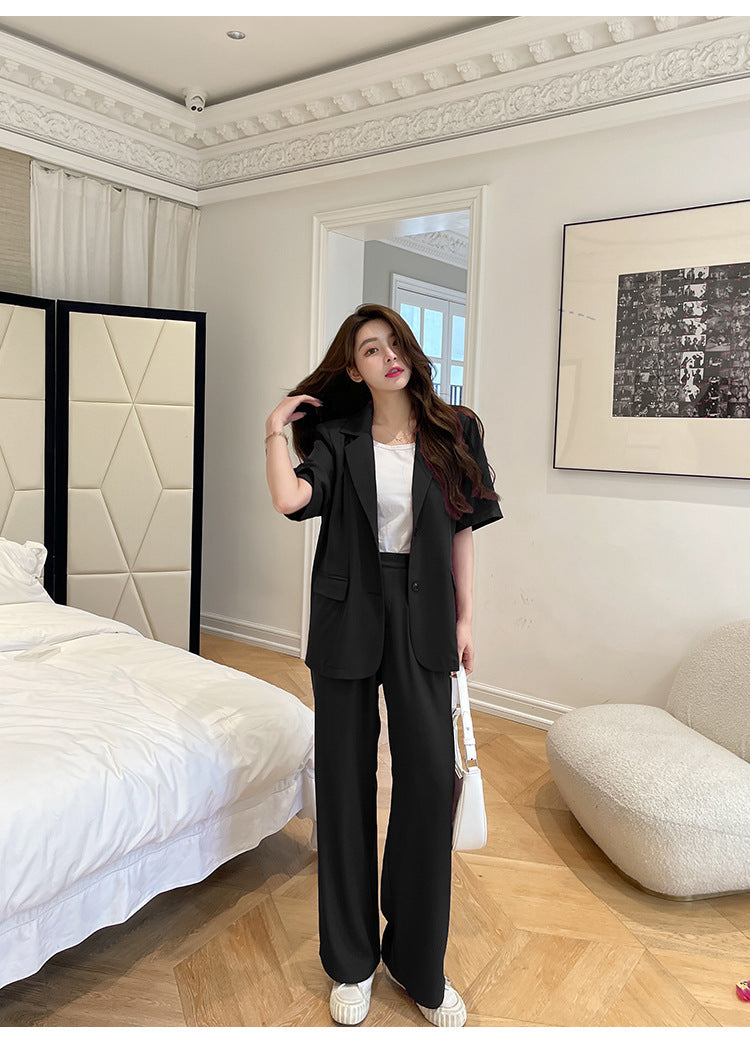 Casual Summer Designed Sets Short Sleeves Blazers and Pants