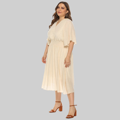 Summer V Neck Plus Sizes Women Short Dresses