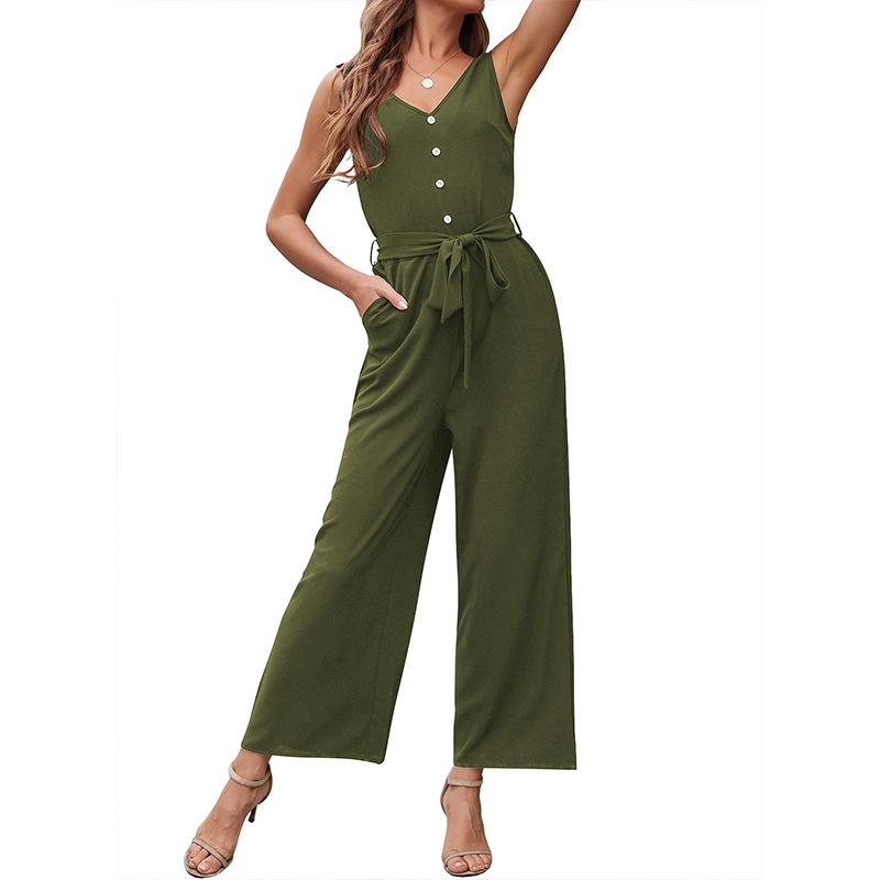 Sexy Cuasual Women Jumpsuits with Belt-STYLEGOING