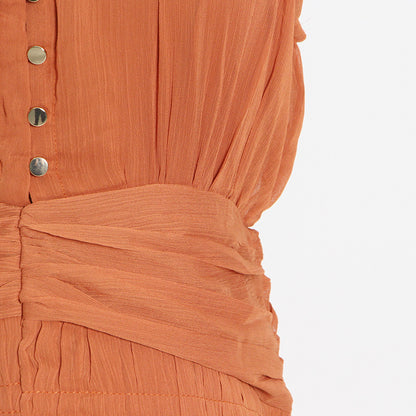 Chiffon High Neck Sleeveless Long Dresses