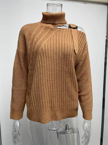 Casual Turtleneck Knitted Women Sweaters