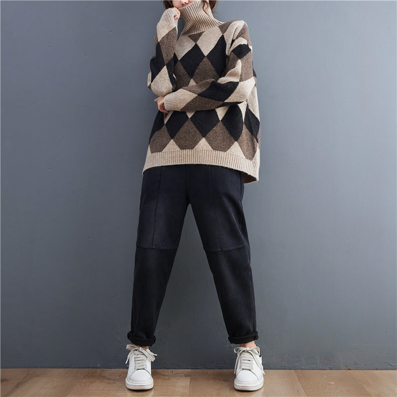 Casual Turtleneck Plus Sizes Women Sweaters
