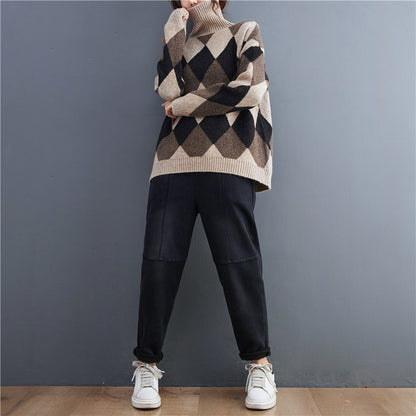 Casual Turtleneck Plus Sizes Women Sweaters