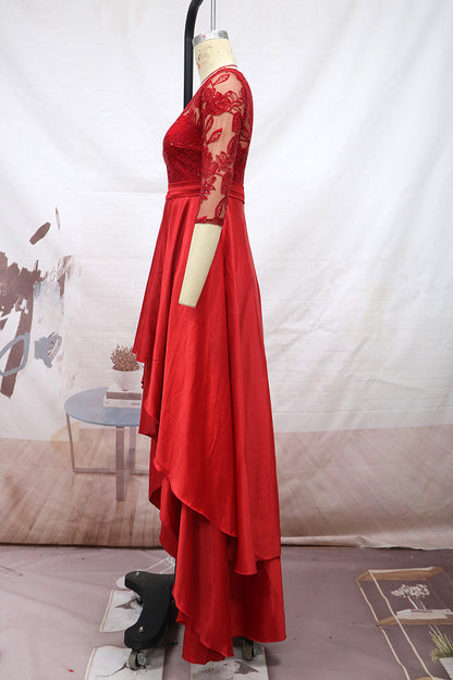 Elegant Lace Party Dresses with Brush Tail