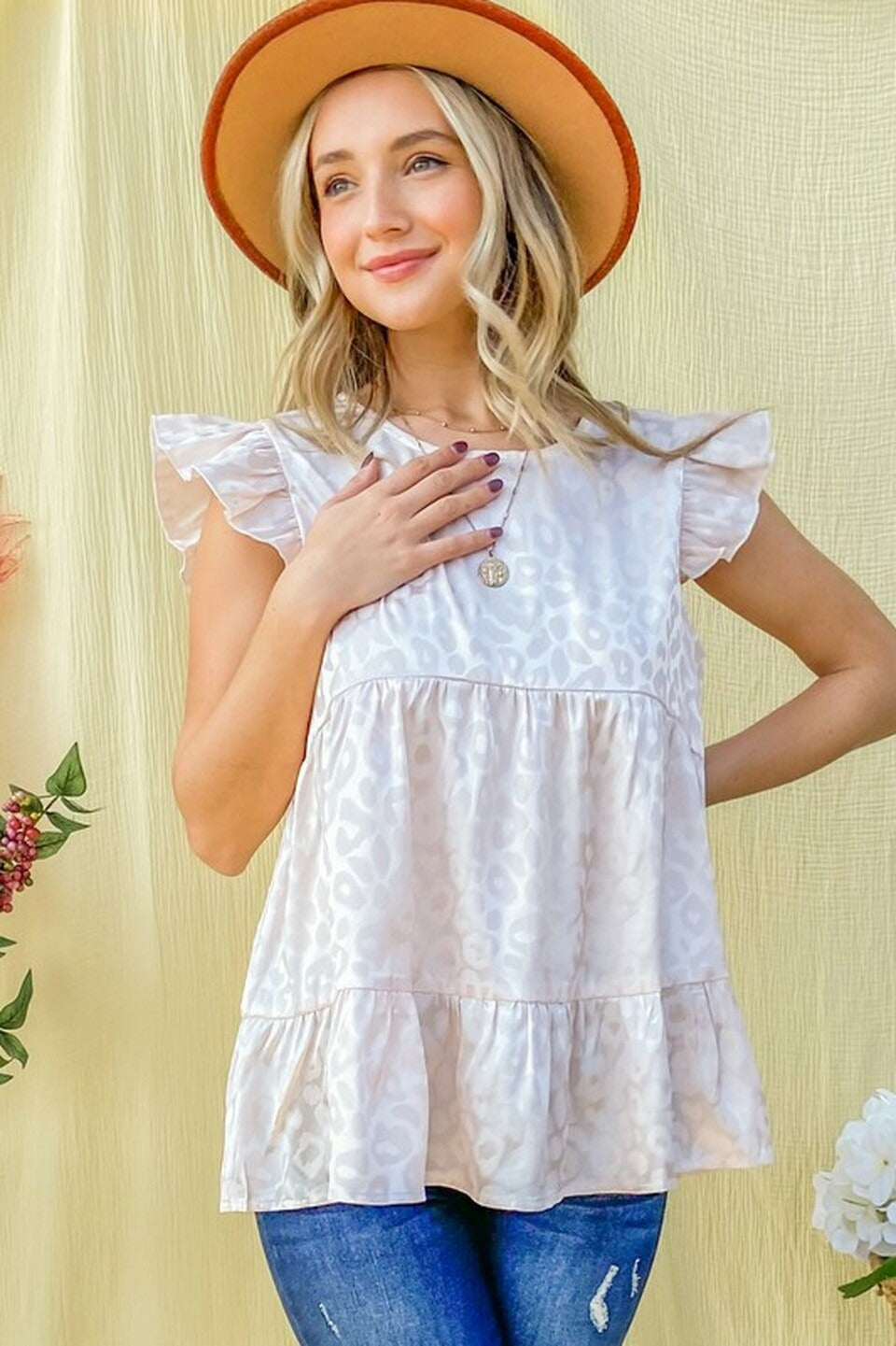 Summer Ruffled Round Neck Women Blouses